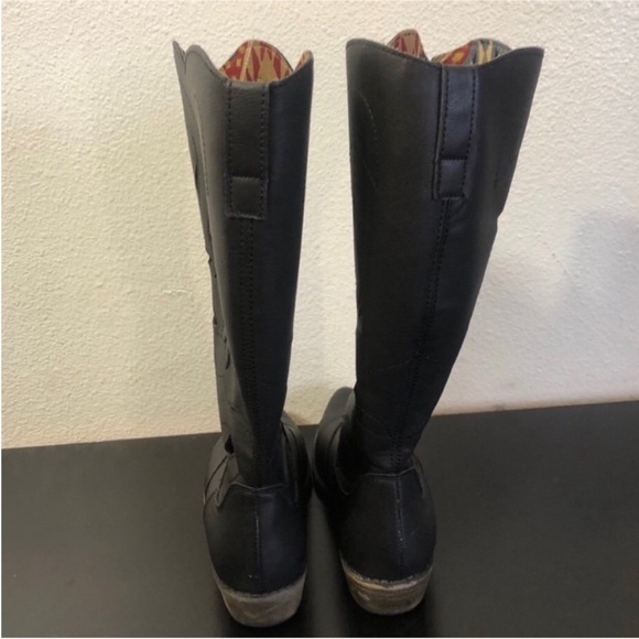 Rampage Black Faux Leather Tall Heeled Boots - Picture 3 of 16